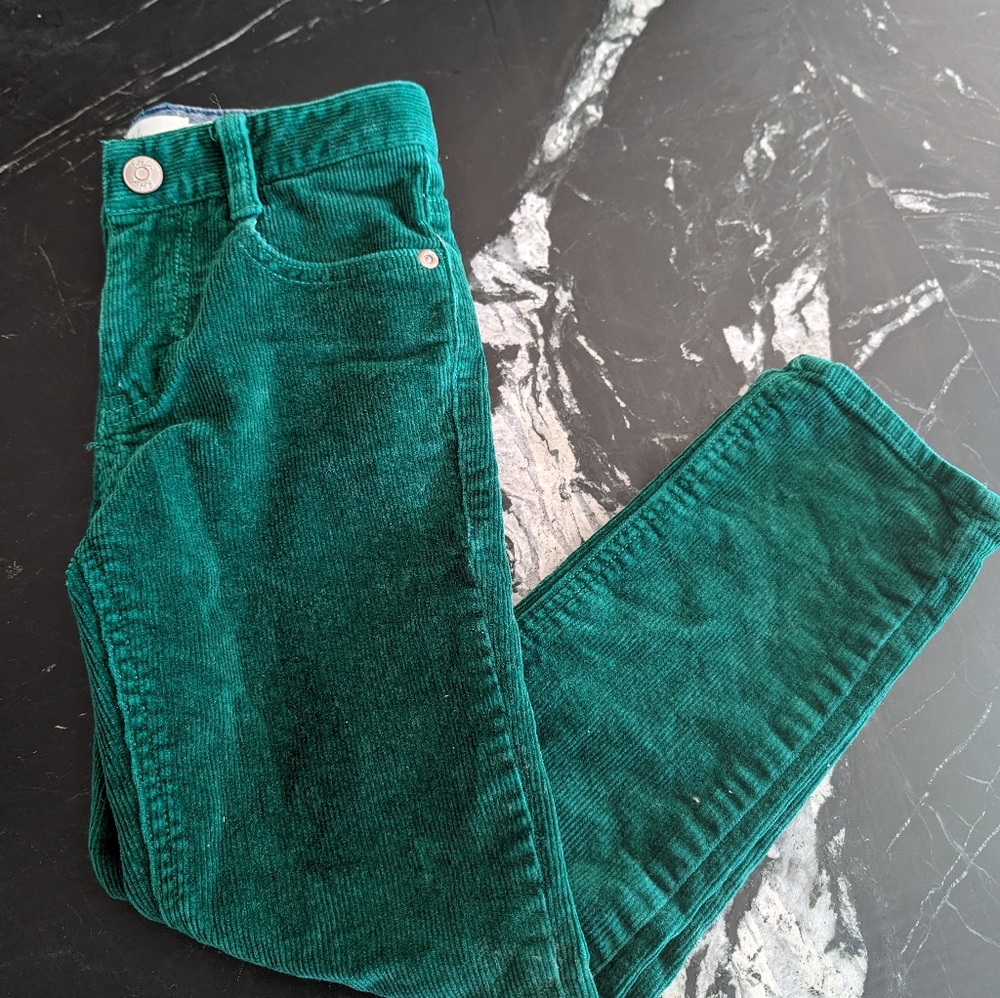 Deep green corduroy kids pants